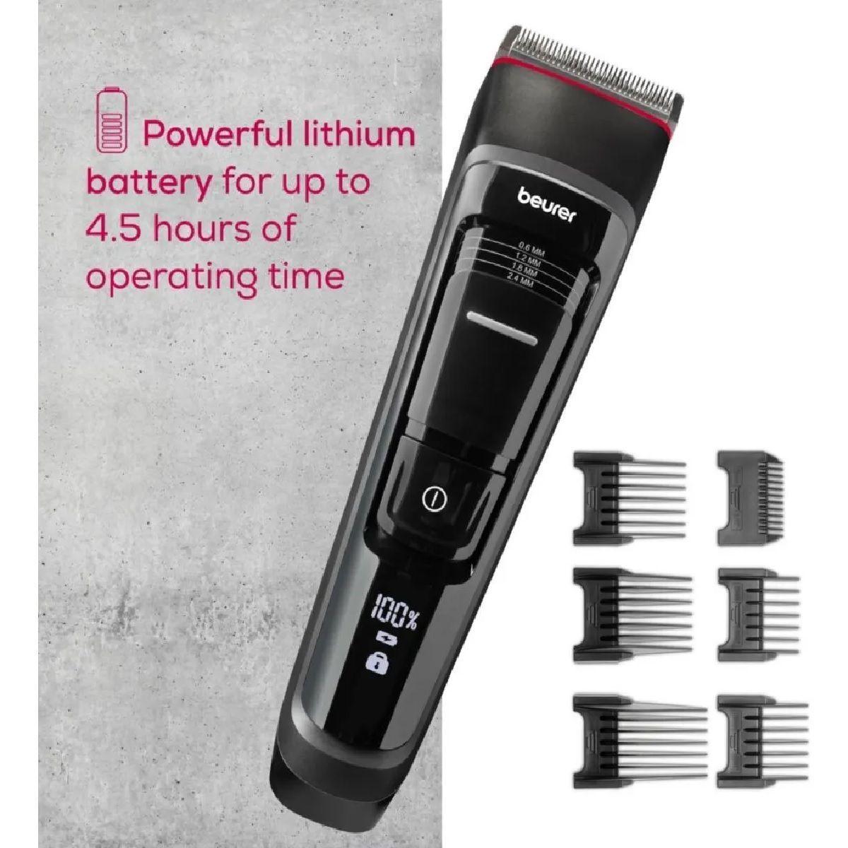      Cortadora De Pelo Con 7 Accesorios Color Negro Beurer Mn5x-3