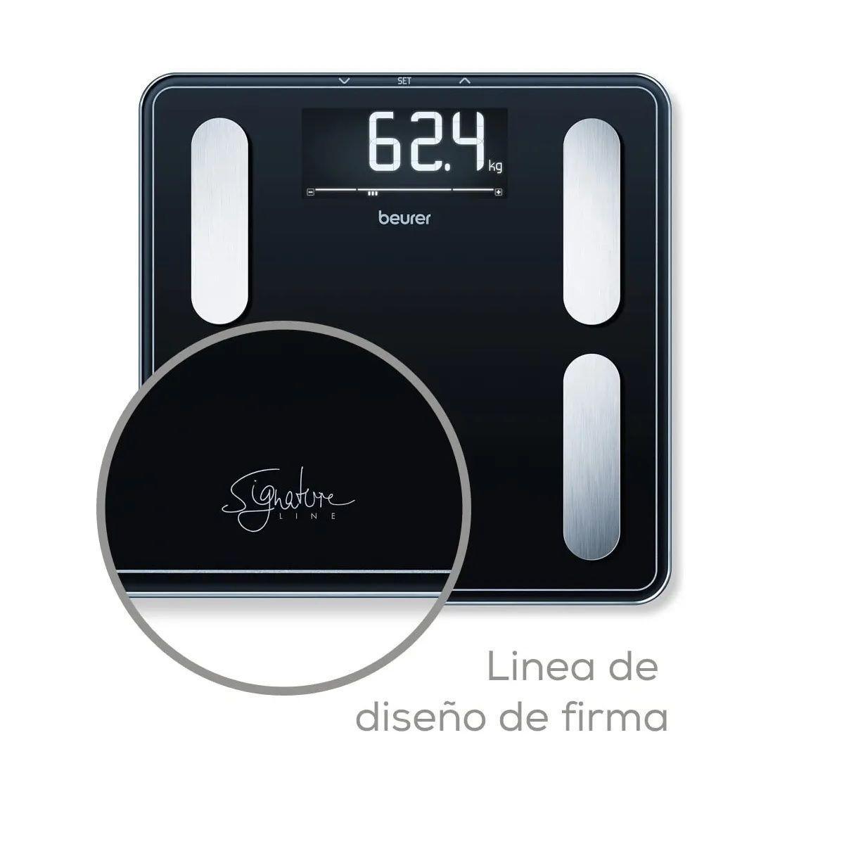 Pesa de Baño Diagnostica Hasta 200 Kg Beurer Bf 400 Signatureline-2