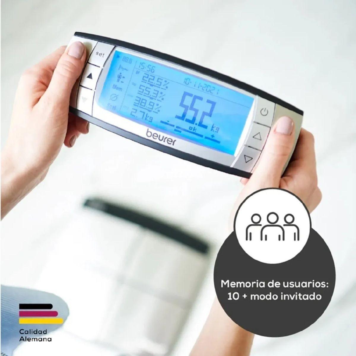 Pesa Digital Bioimpedancia Con Bluetooth Gris Beurer Bf 105-6