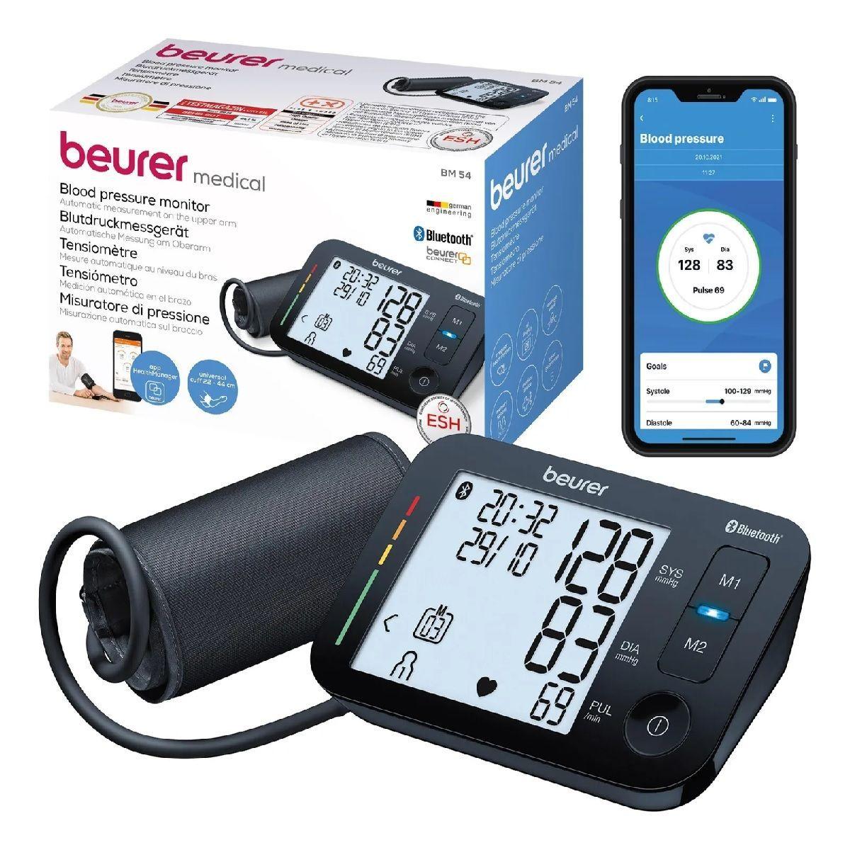 Toma Presión Digital Brazo Pantalla Xl Bluetooth Tensiómetro Beurer Bm 54-0