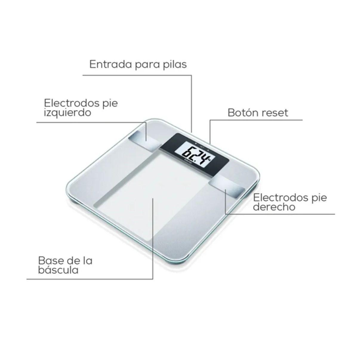 Pesa de Baño Digital de Diagnostico Con Pantalla Xl Beurer Bg 13-1