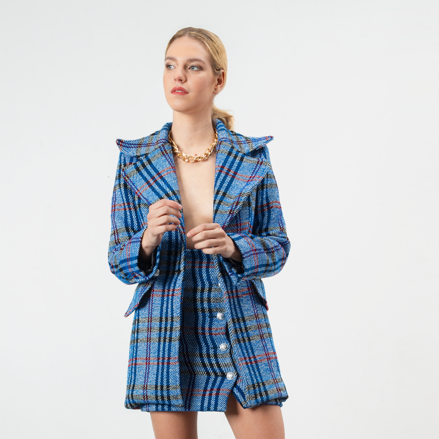 Falda Diana Casual Urbano Azul Kimonada-3