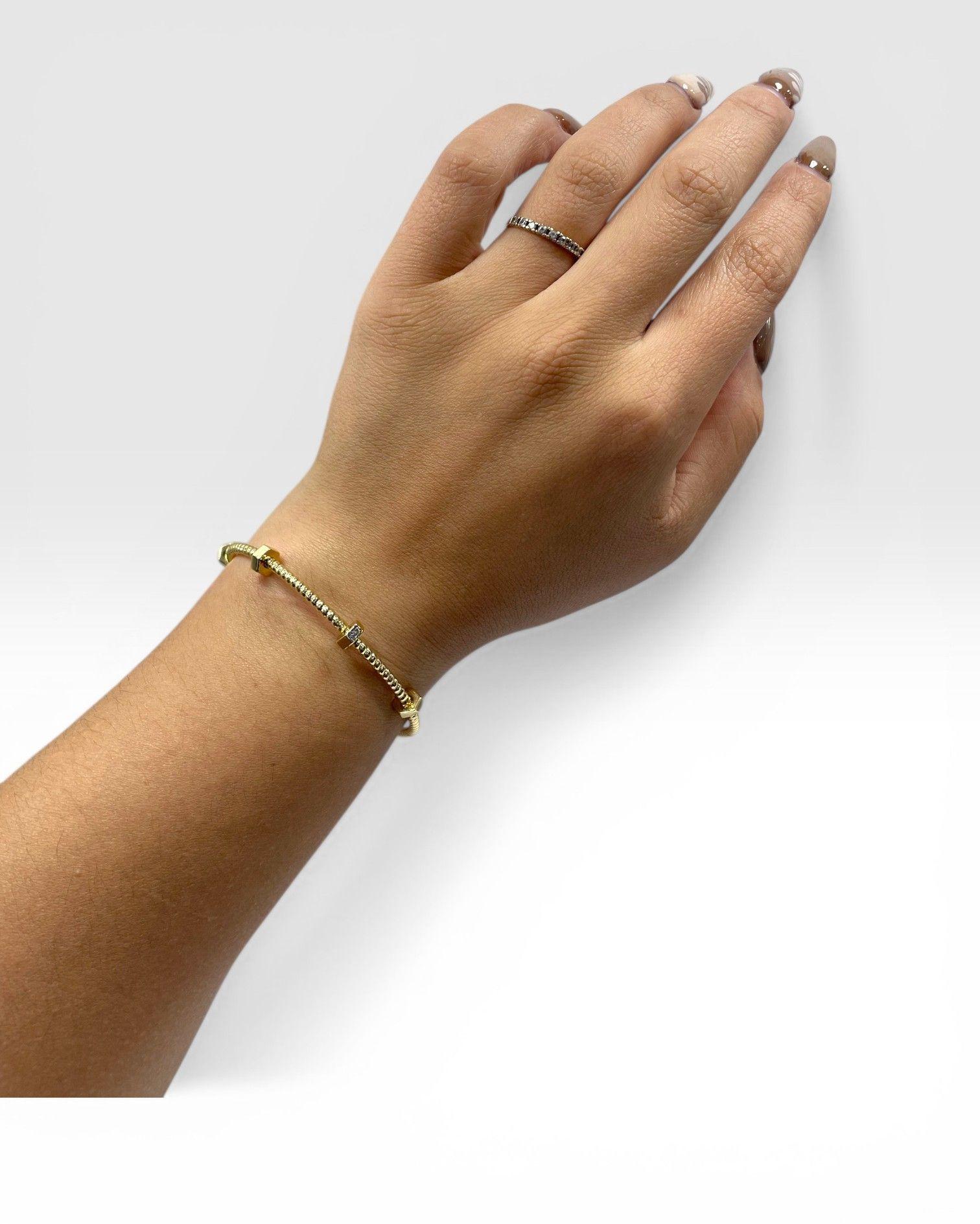 Pulsera Esclava ba o de oro 14k-2