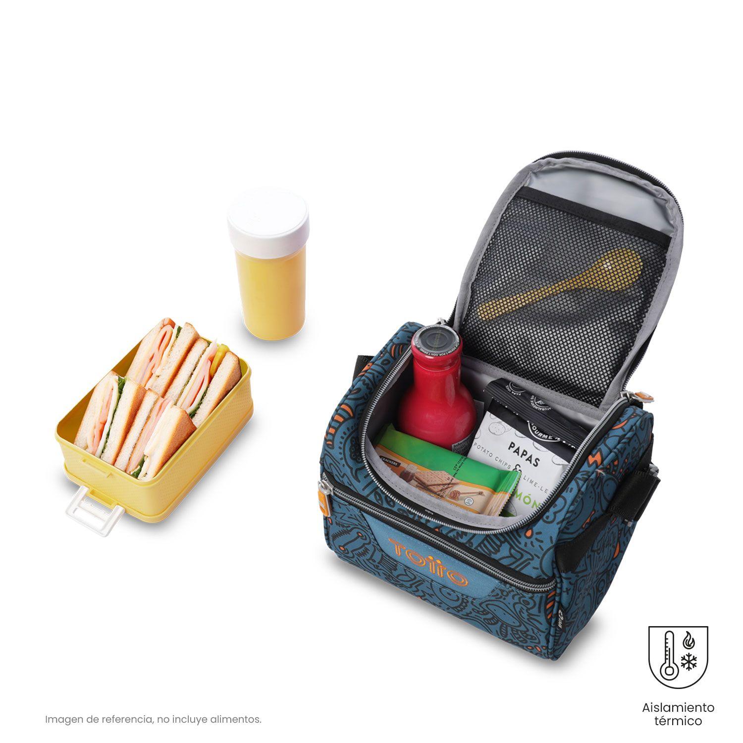 Lonchera Térmica Hombre Pizarra Mediana Azul Totto-2