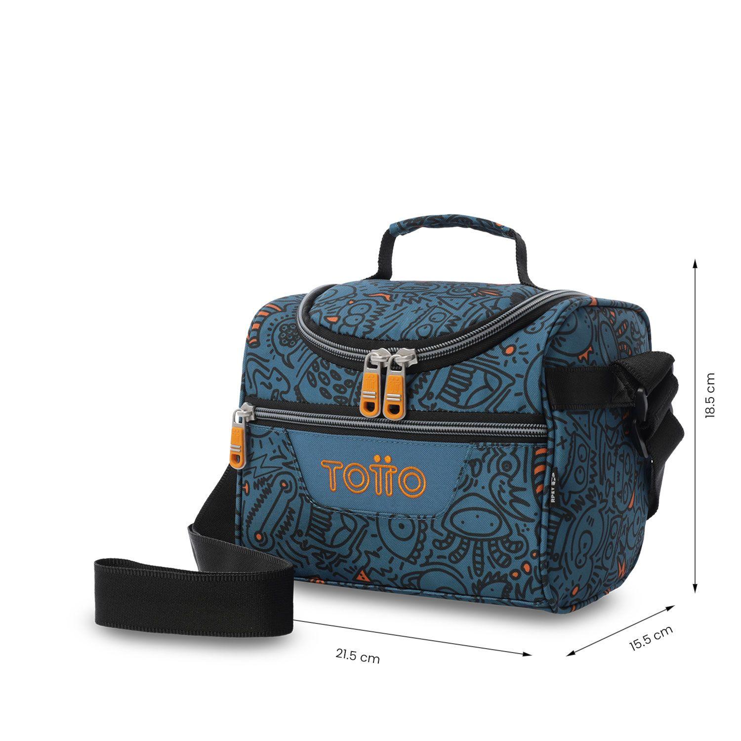 Lonchera Térmica Hombre Pizarra Mediana Azul Totto-3