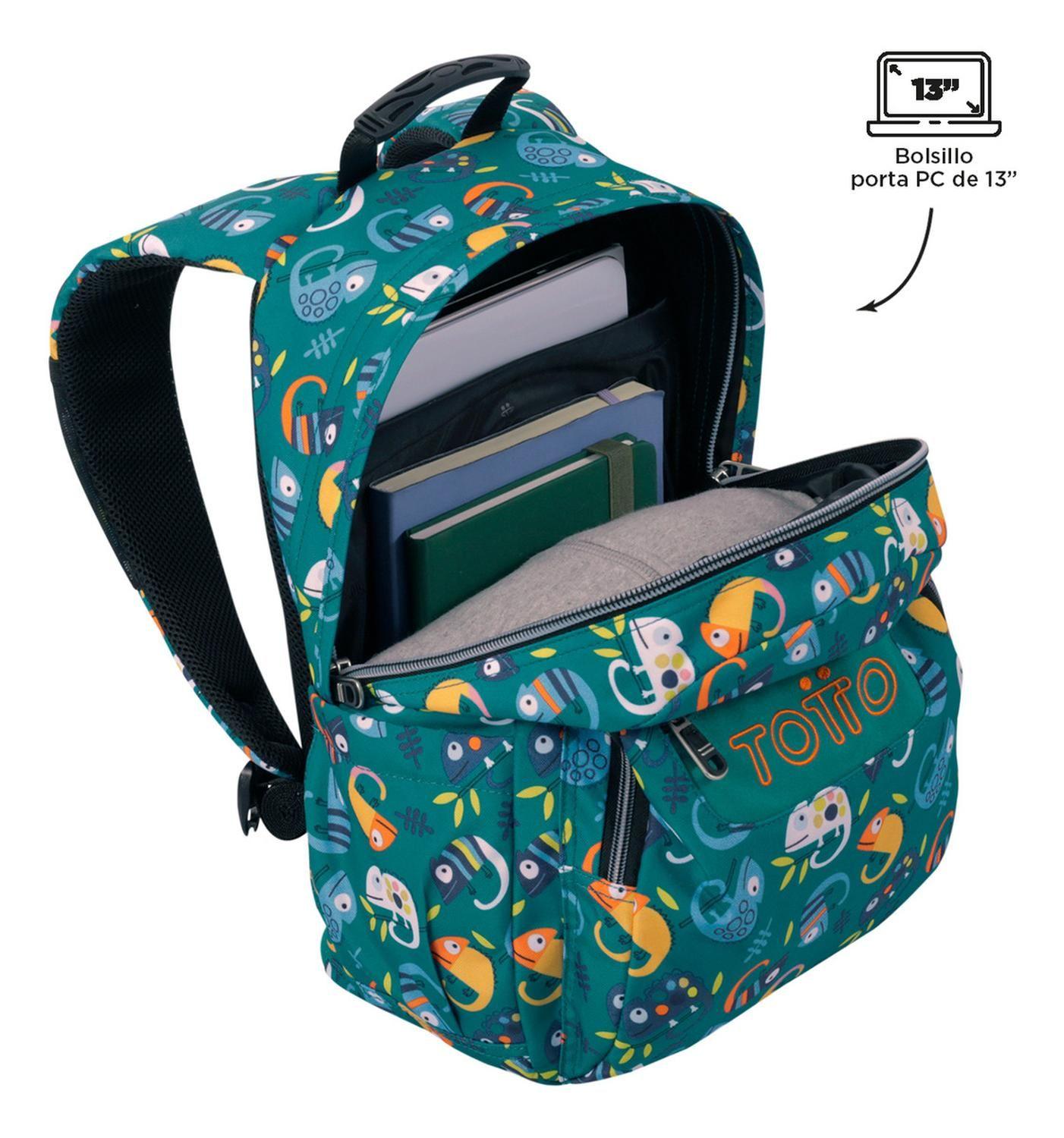 Mochila Escolar Totto Gommas Rpet Verde Egreth-4