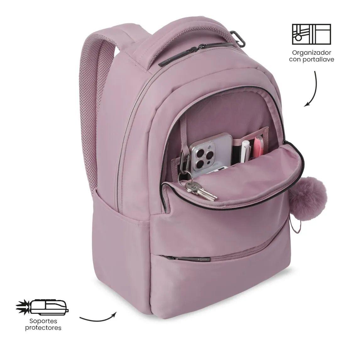 Mochila Para Oficina Pc 14  Adelaide 2 2.0 Mediano Rosado-5