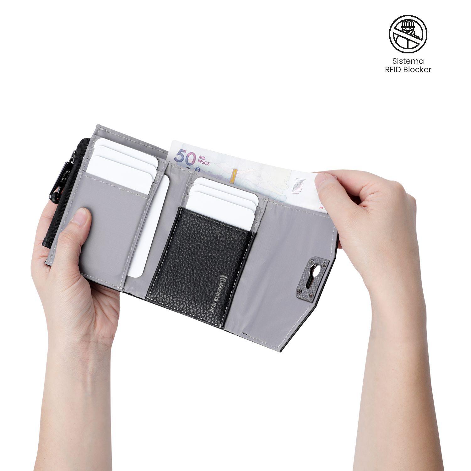 Billetera Totto Mujer Smooth Ney con RFID Blocker Negra-2