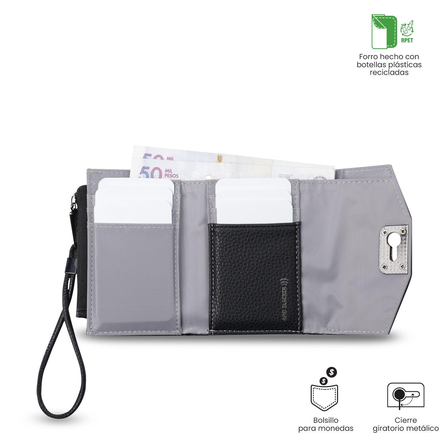 Billetera Totto Mujer Smooth Ney con RFID Blocker Negra-3