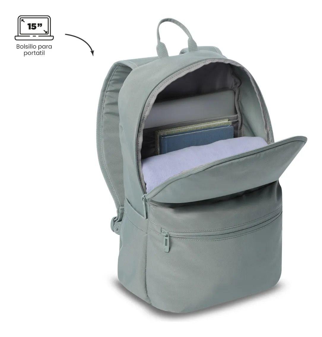 Mochila Universitario Dragonar Porta Pc 15  Verde Mujer-4
