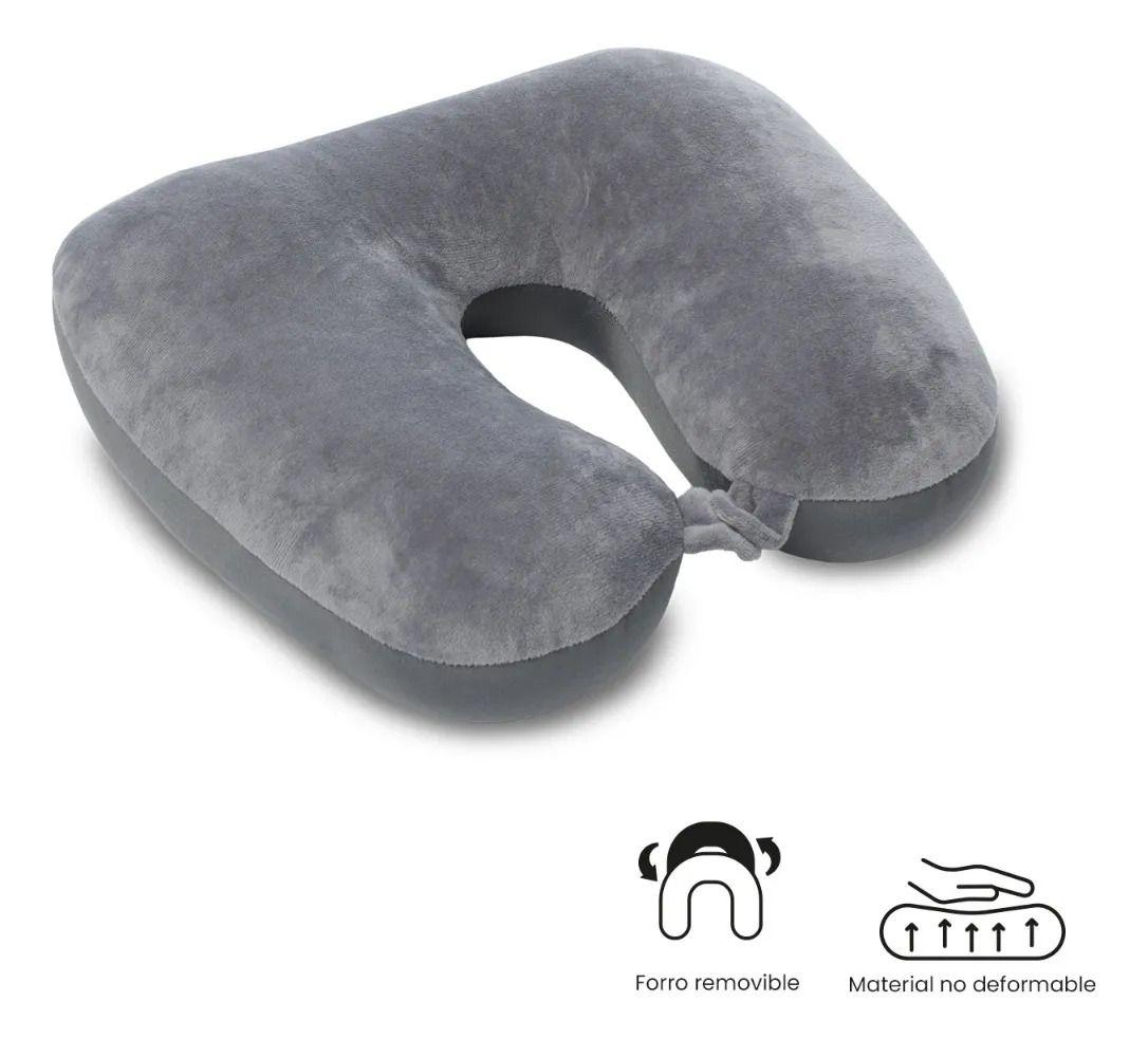 Almohada De Viaje Cojin 2 En 1 Cloud Color Gris-2