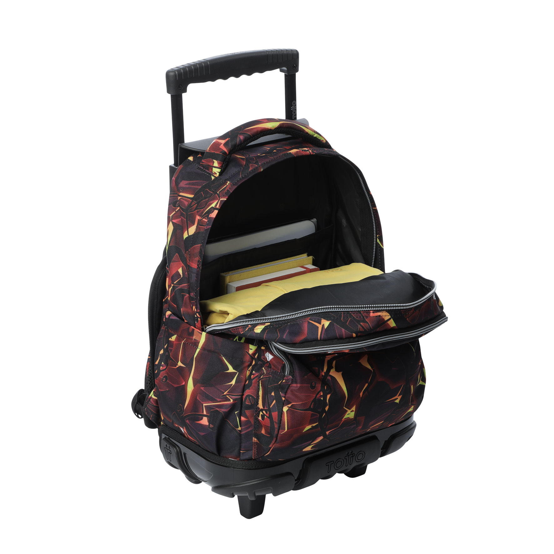 Mochila Escolar Ruedas Niño Notebook 15.4"  Renglon Gris 1 Totto-3