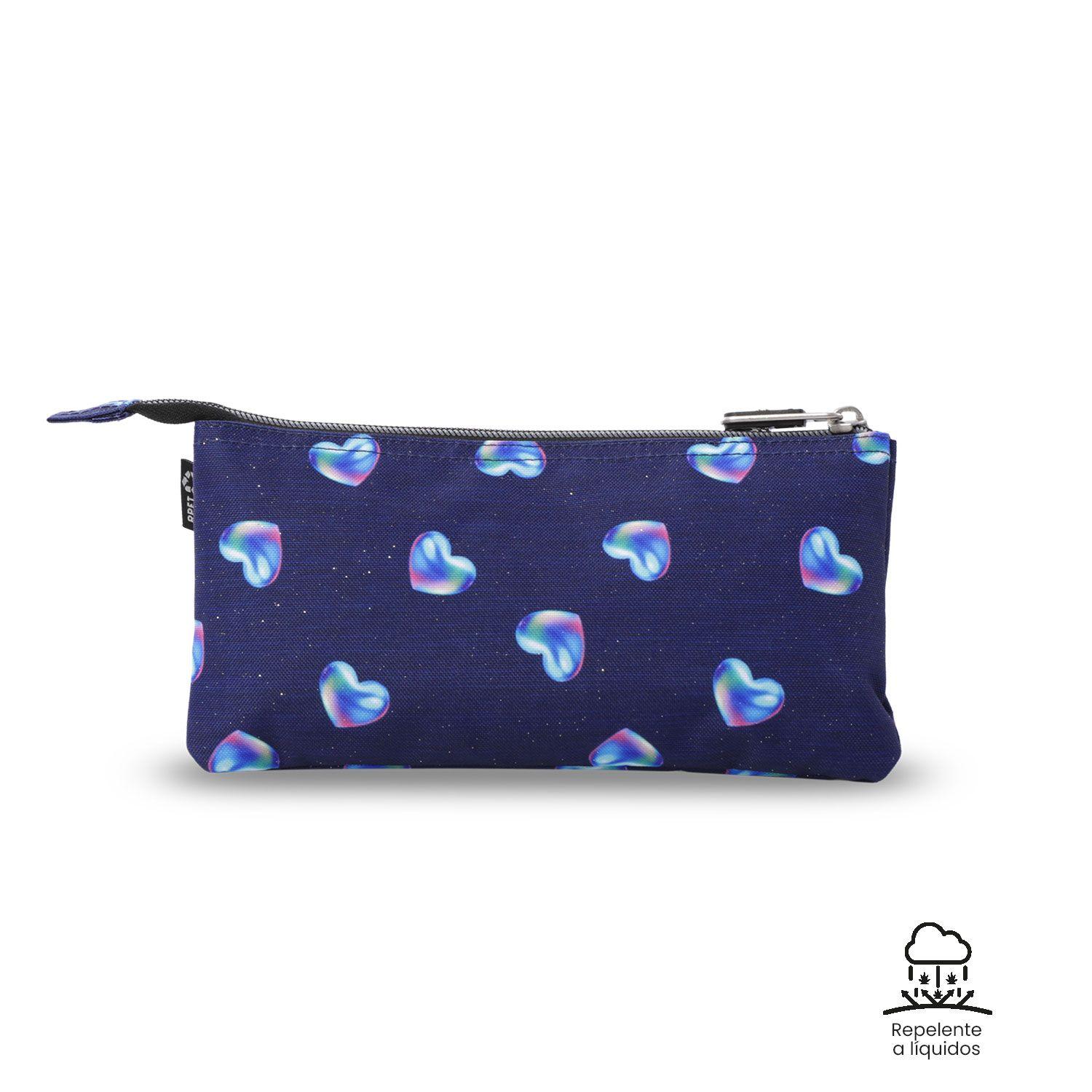 Estuche Multiuso Tablero Glitter Pequeña Azul Mujer-4