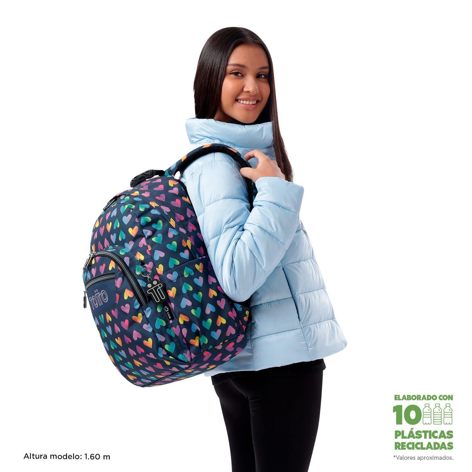 Mochila Escolar para Niñas Notebook 14" Acuarela Gris Totto-1