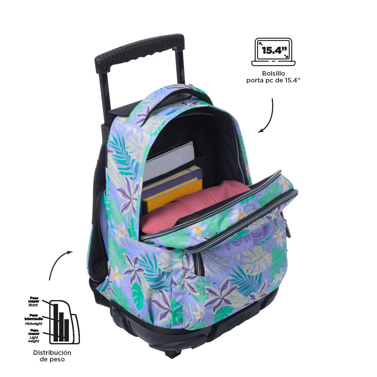 Mochila con Ruedas Niña Renglon Morado-4