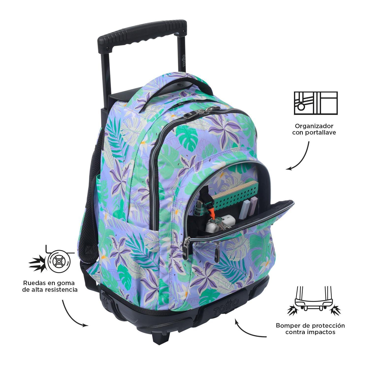Mochila con Ruedas Niña Renglon Morado-5