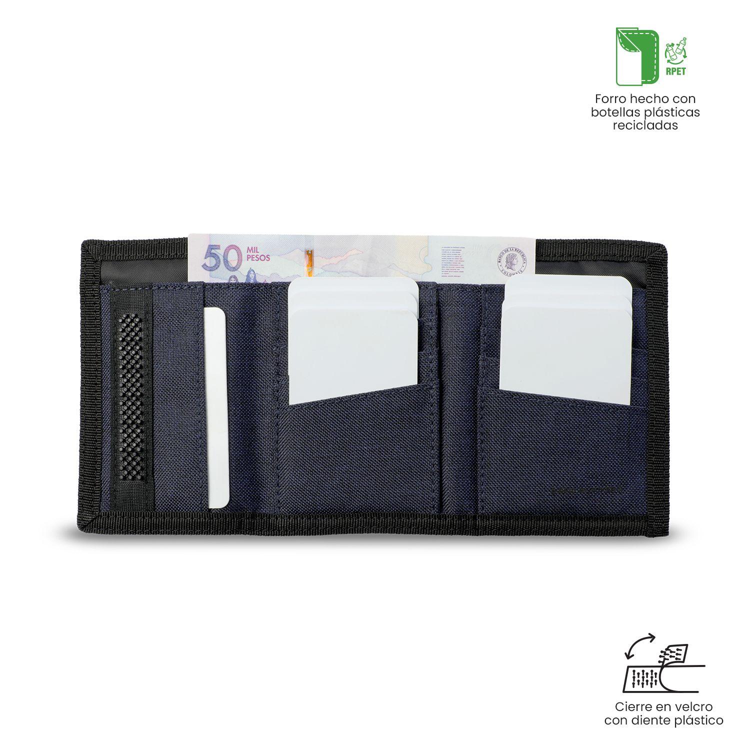 Billetera Hombre Riva Pequeña con RFID Blocker Azul -3