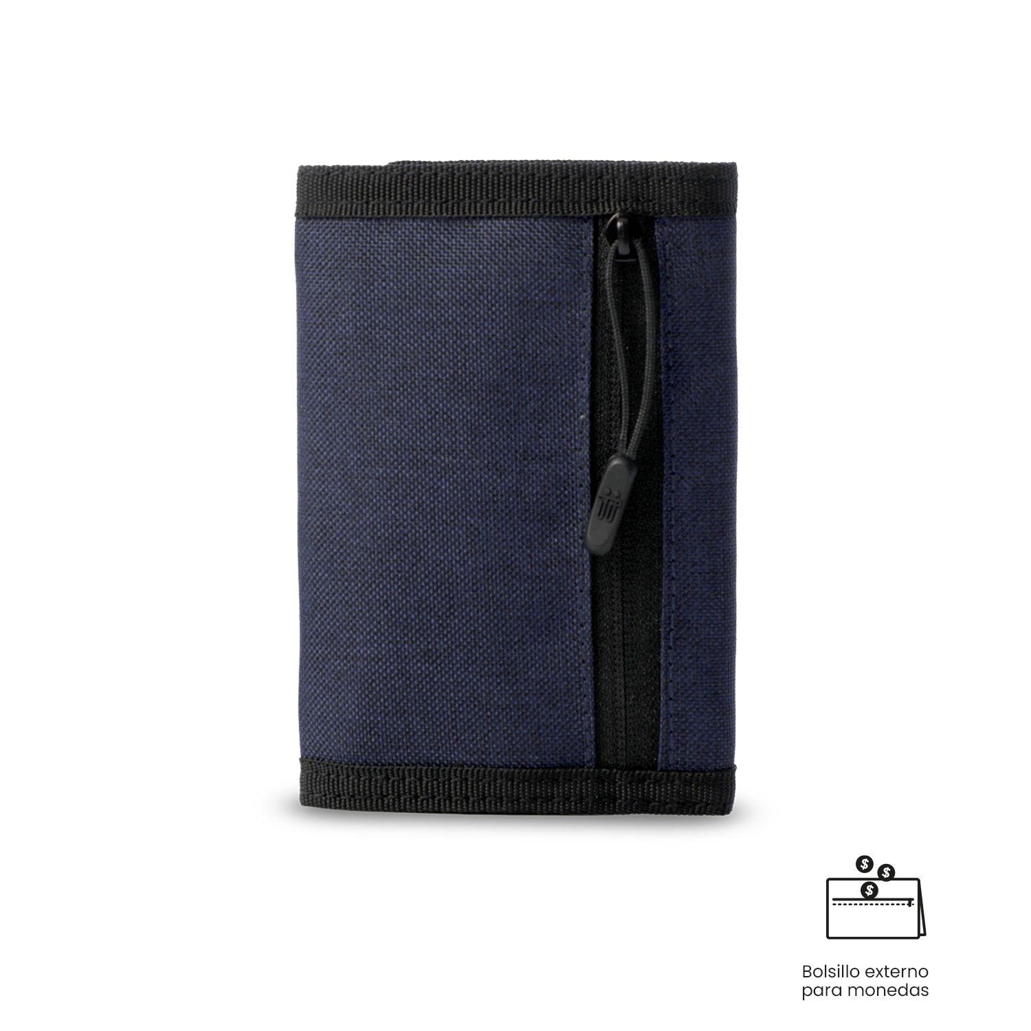 Billetera Hombre Riva Pequeña con RFID Blocker Azul -4