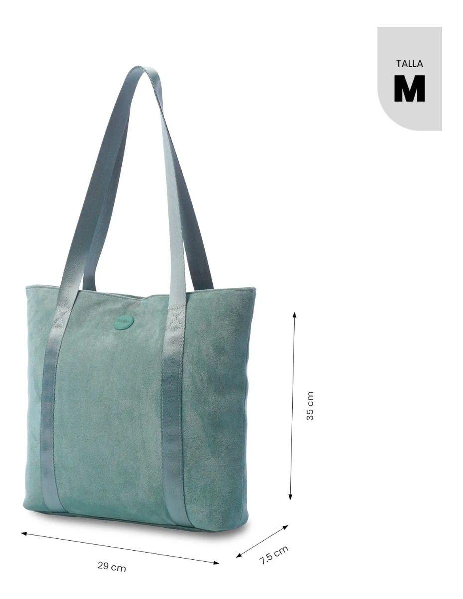 Tote Bag Para Mujer Mixi Gam En Gamuza Mediano Verde-2