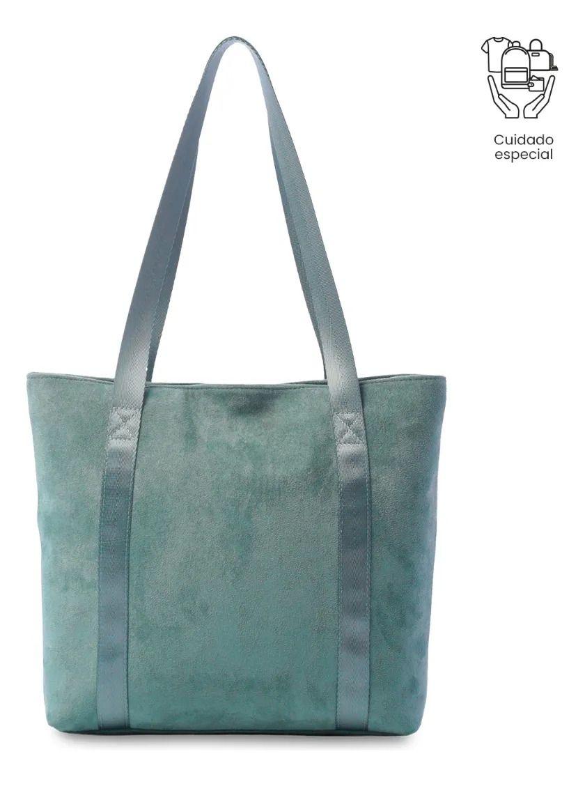 Tote Bag Para Mujer Mixi Gam En Gamuza Mediano Verde-3
