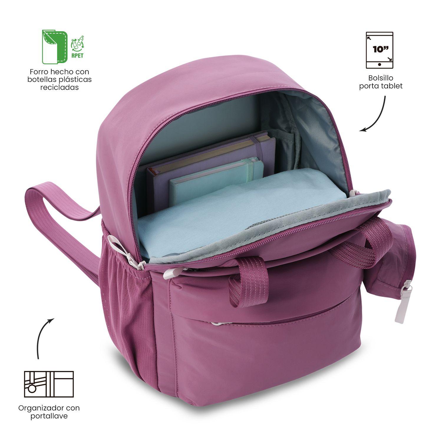 Mochila Universitaria Suzuka Rosada Mujer Totto-4