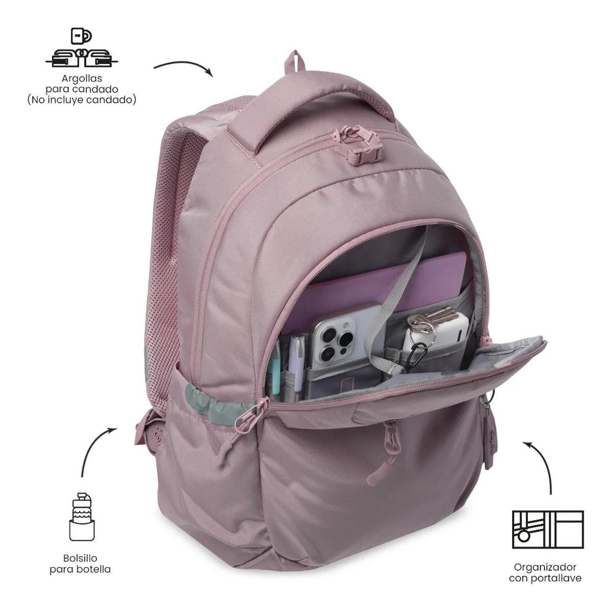 Mochila Universitario Misisipi 2.0 Porta Pc 14  Rosado-5