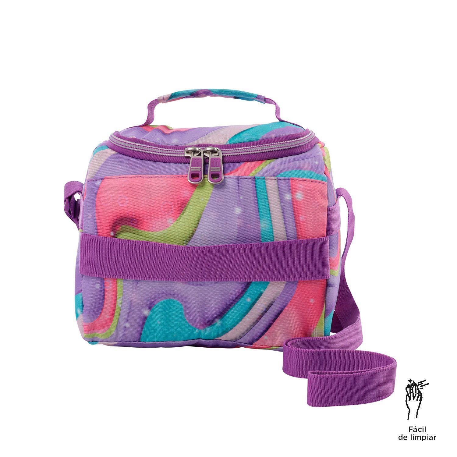 Lonchera Escolar Térmica Para Niña Resaltador Morada Totto-4
