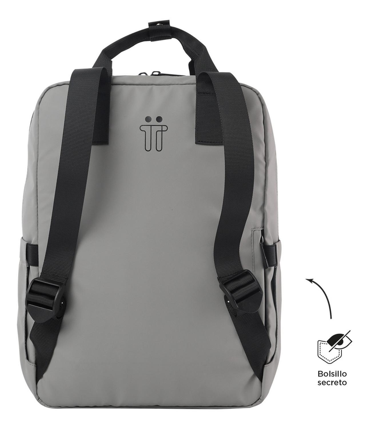 Mochila Mujer Totto Billy Gris Silver-3