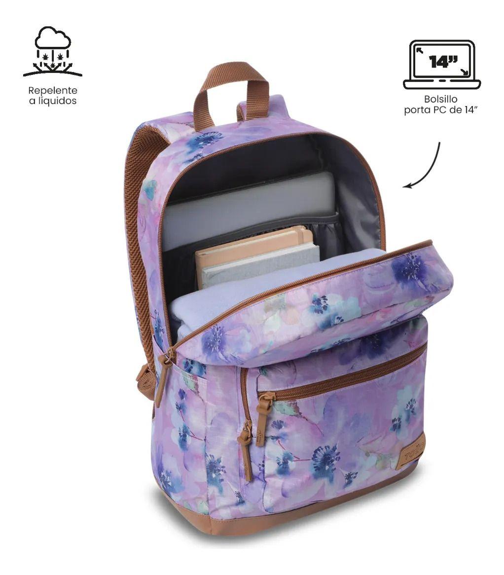 Mochila Universitario Tocax Porta Pc 14  Rosado Mujer-4