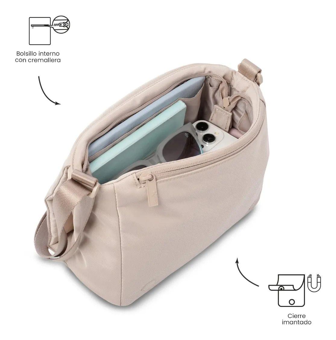 Bolso Para Mujer Freya Tipo Crossbody Pequeño Beige-4