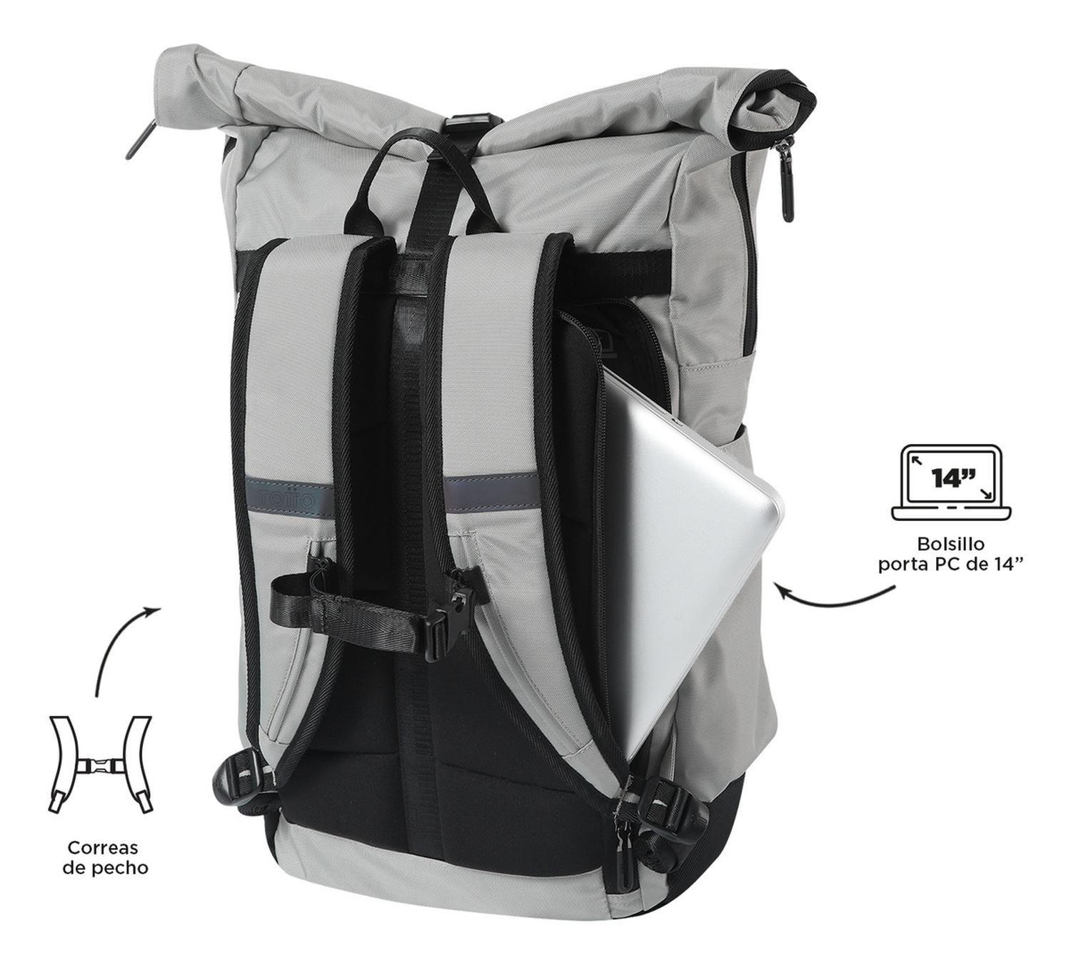 Mochila Hombre Totto Spurn 2.0 Deportivo Silver-4