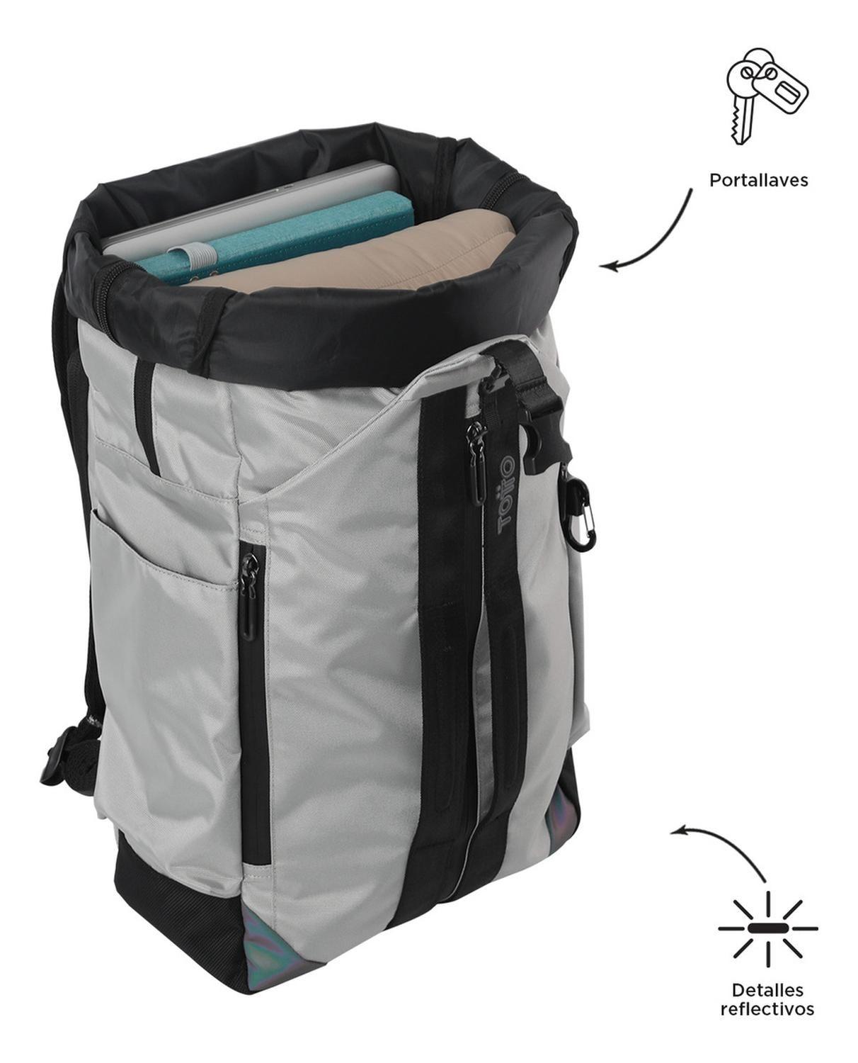 Mochila Hombre Totto Spurn 2.0 Deportivo Silver-6
