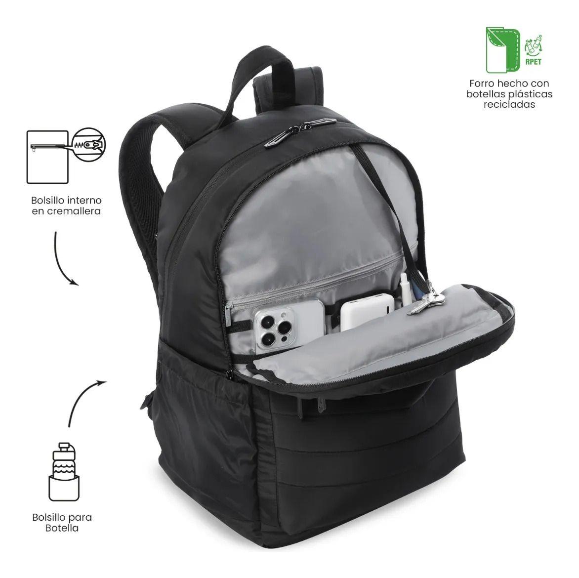 Mochila Universitario Plaine 2.0 Porta Pc 14  Negro-5
