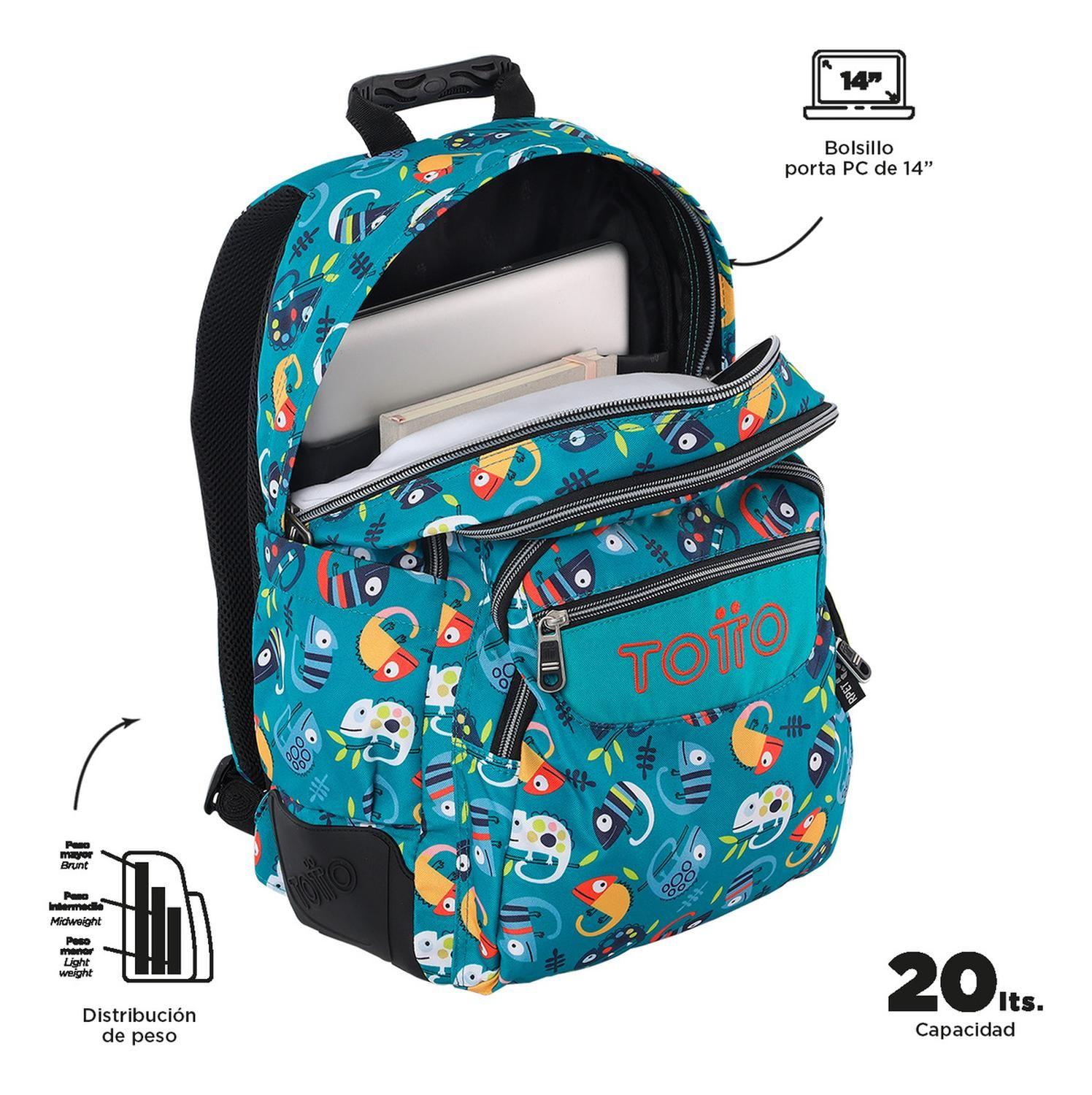 Mochila Escolar Totto Rayol Rpet Verde Egreth-4