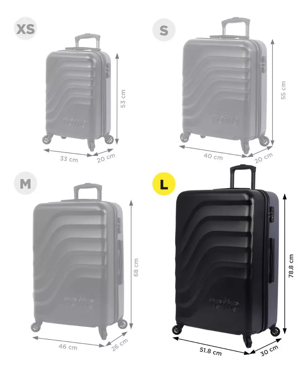 Totto Maleta Grande Carry On 4 Ruedas 360 Extenible Baz003-1
