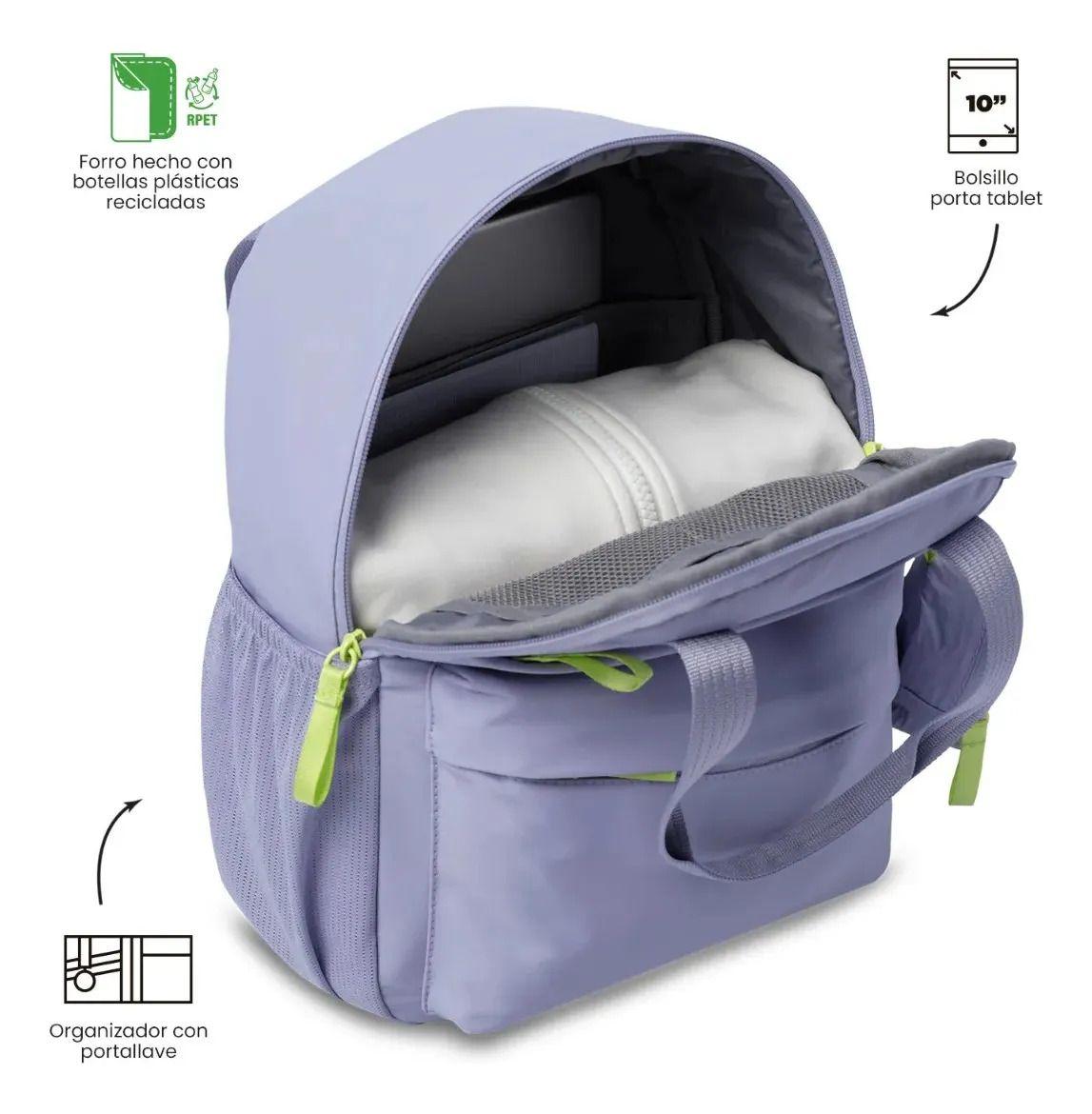 Mochila Universitario Porta Tablet 10  Suzuka Morado Mujer-4