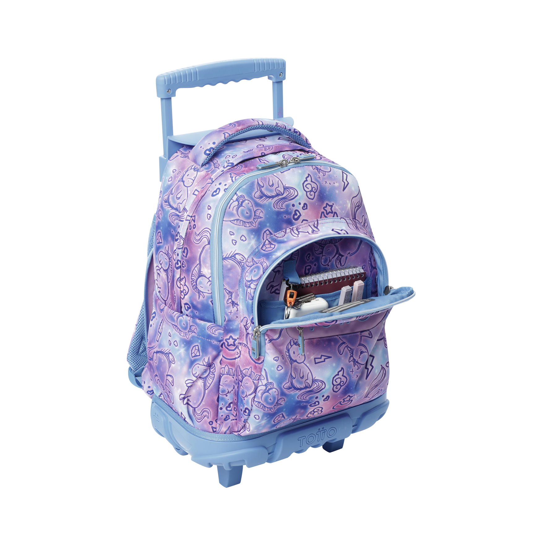 Mochila Escolar Totto Rpet Morado Con Ruedas Niña 26l-3