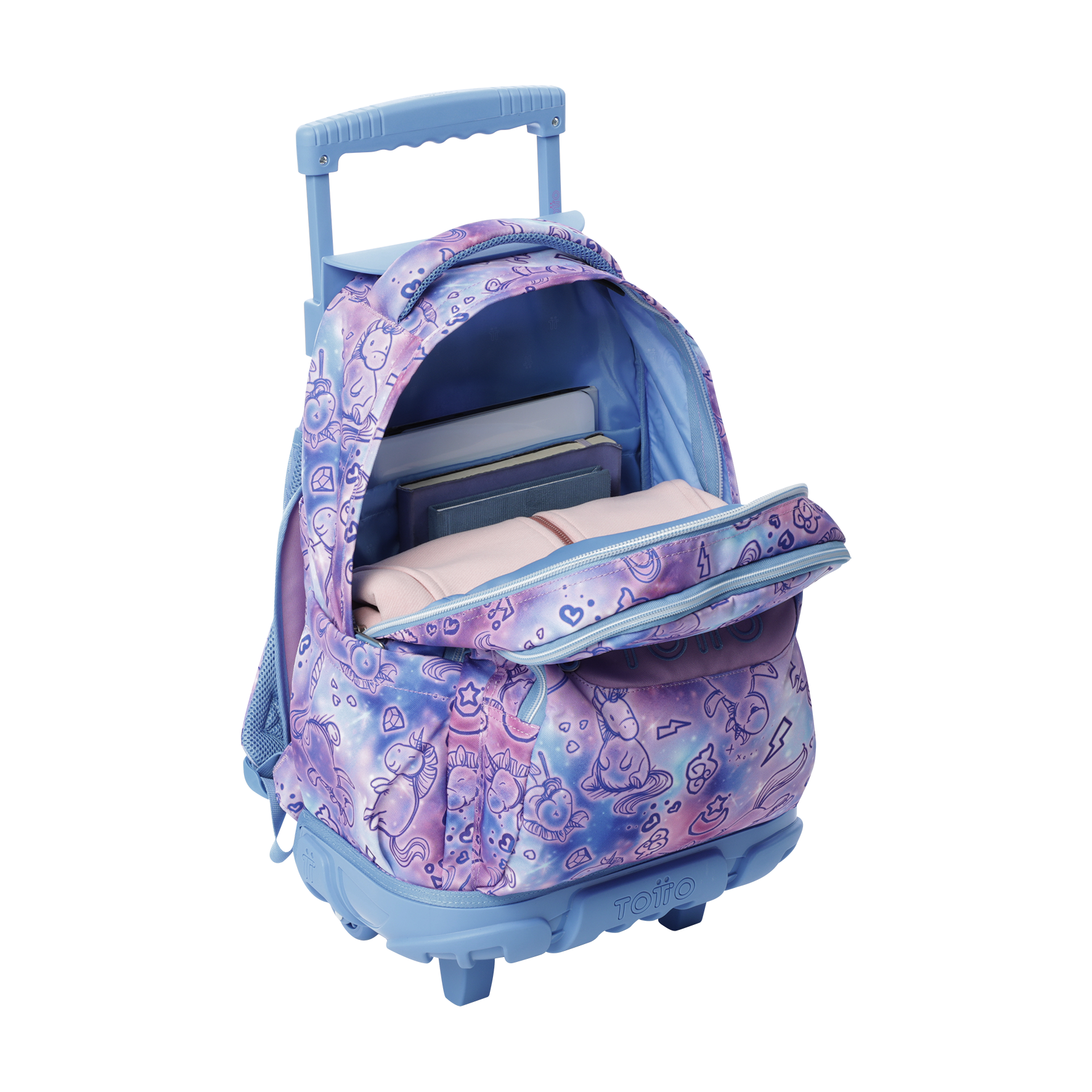 Mochila Escolar Totto Rpet Morado Con Ruedas Niña 26l-4