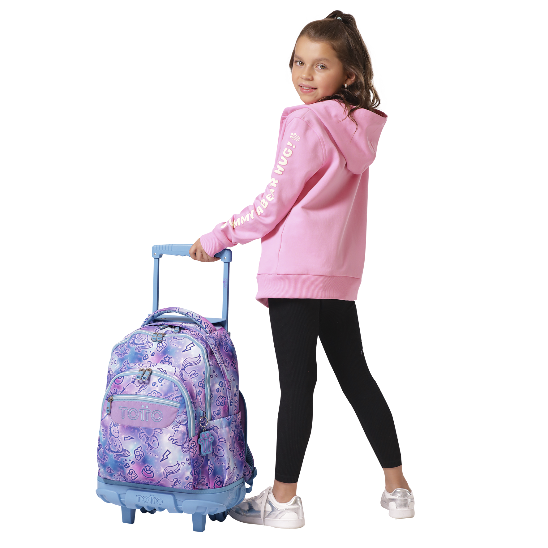 Mochila Escolar Totto Rpet Morado Con Ruedas Niña 26l-5