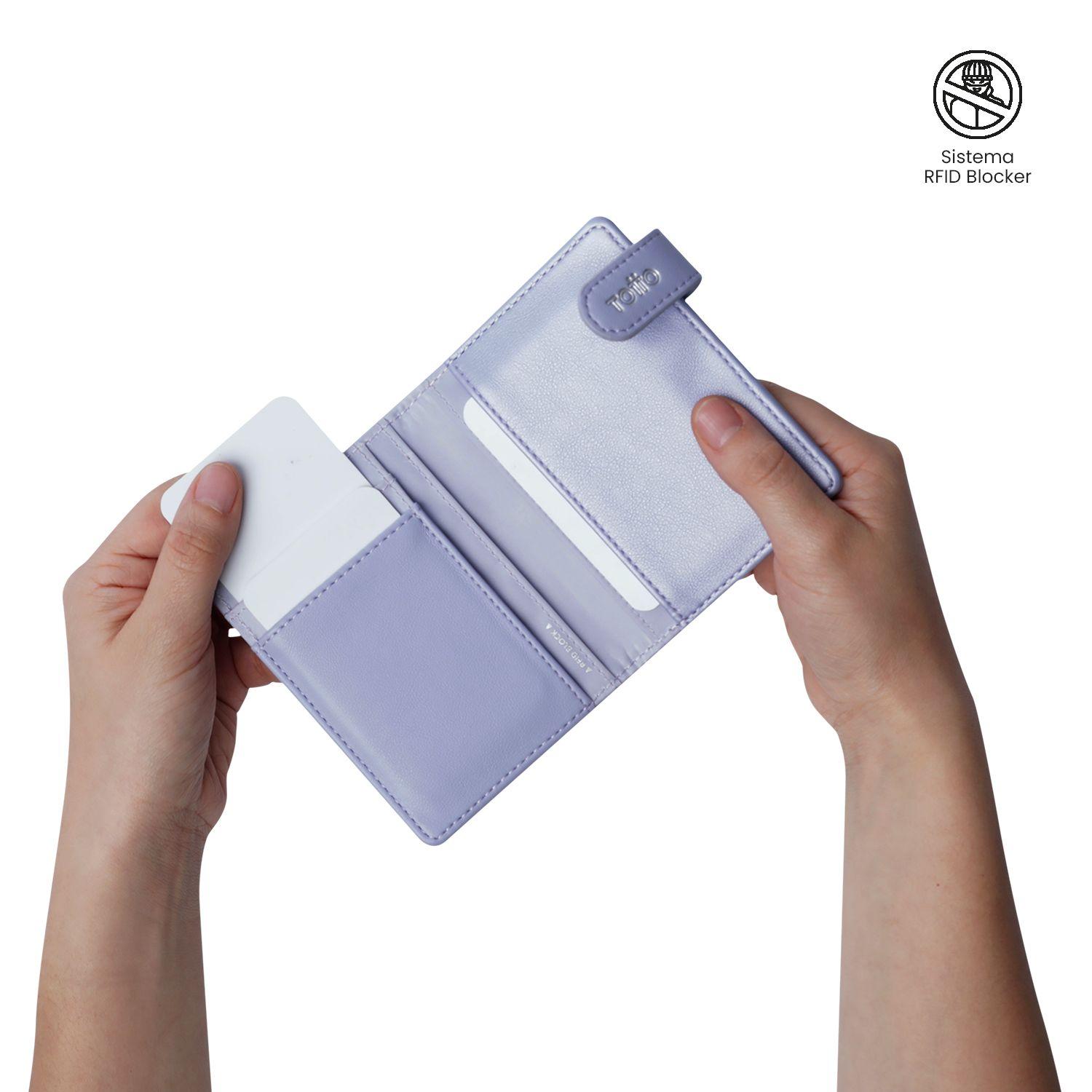 Porta Documentos Style con RFID Blocker Morado  Totto-2