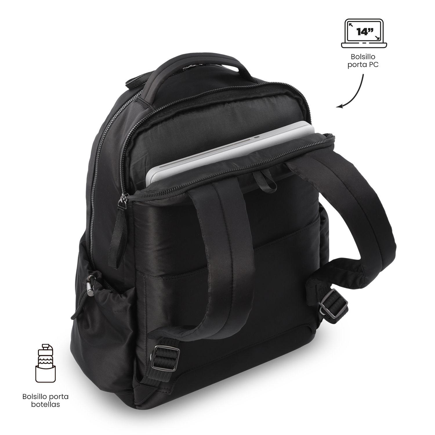 Mochila Universitario Estambul Porta PC 14" Negro Mujer-4