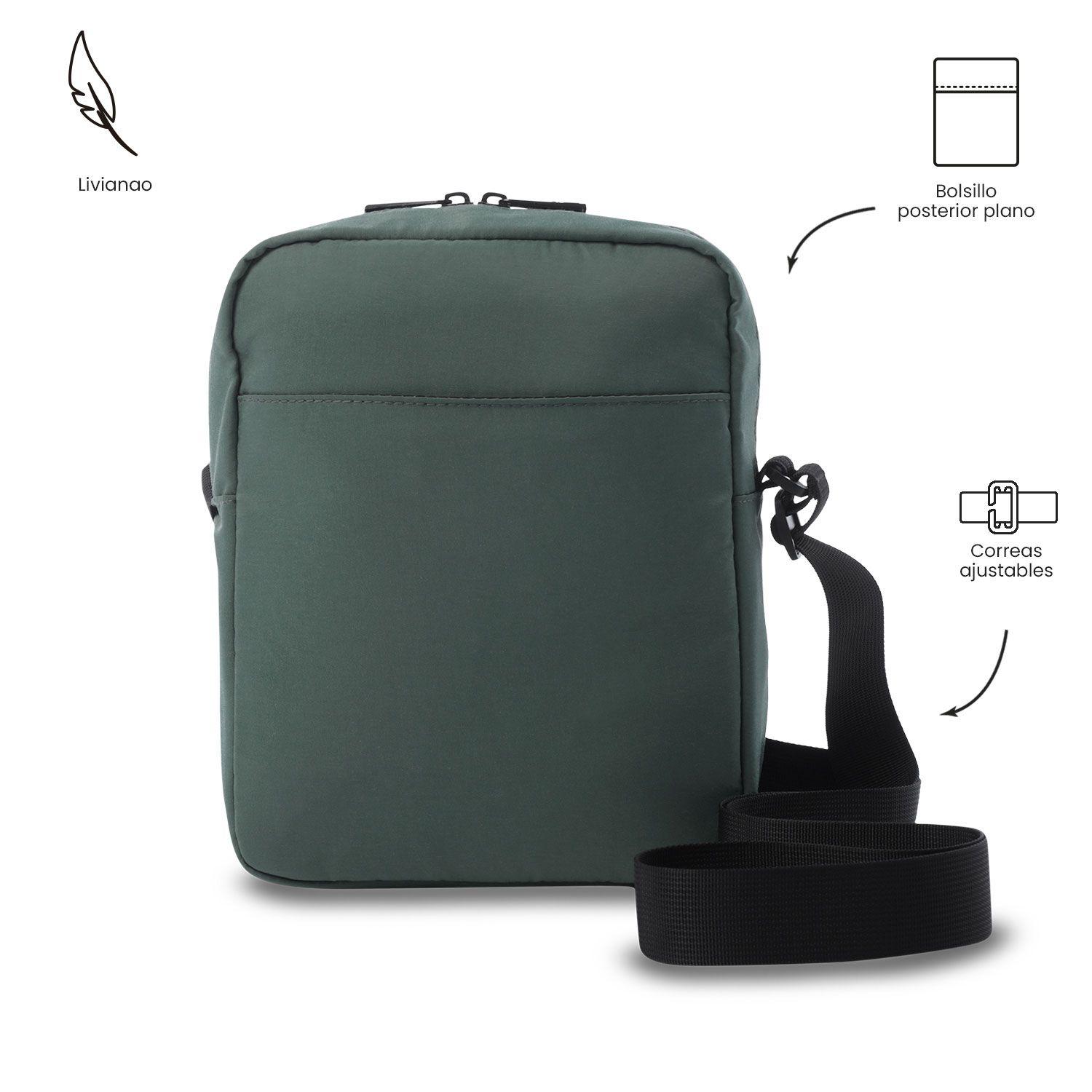 Bolso para Hombre Drill tipo Crossbody Pequeño Verde-3