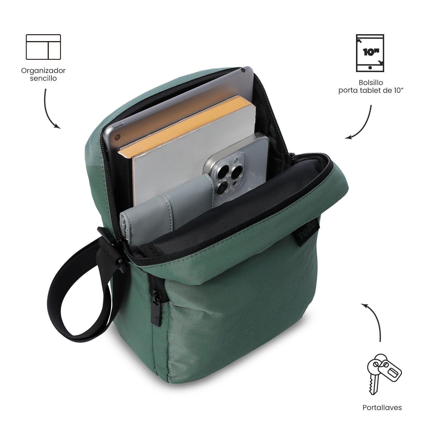 Bolso para Hombre Drill tipo Crossbody Pequeño Verde-4
