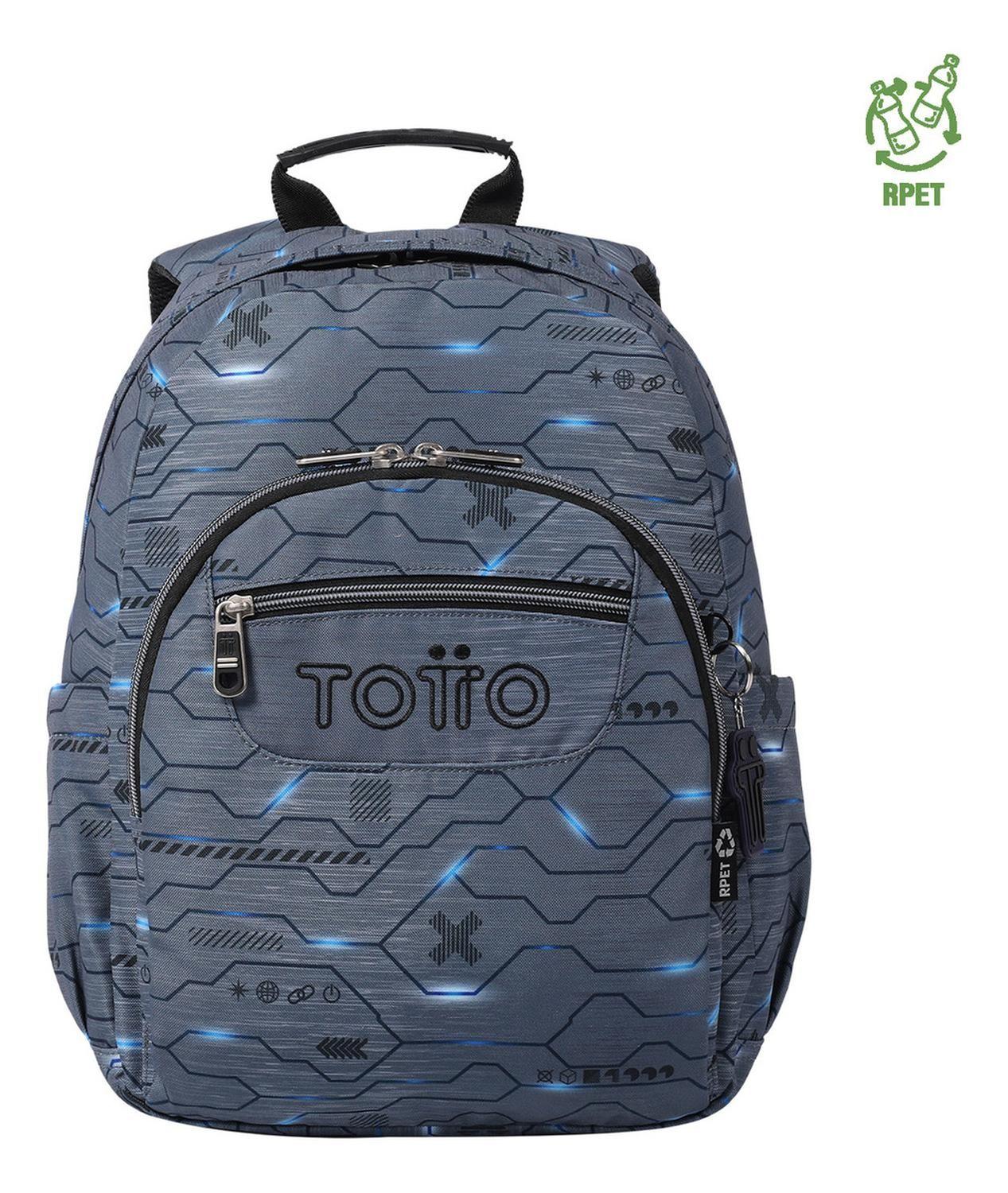 Mochila Escolar Totto Gommas Rpet Gris Clarke-0