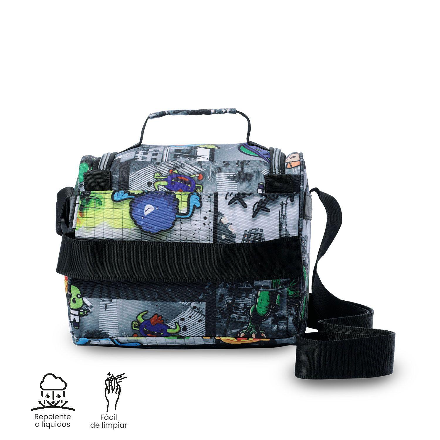 Lonchera Térmica Hombre Pizarra Mediana Negra Totto-4