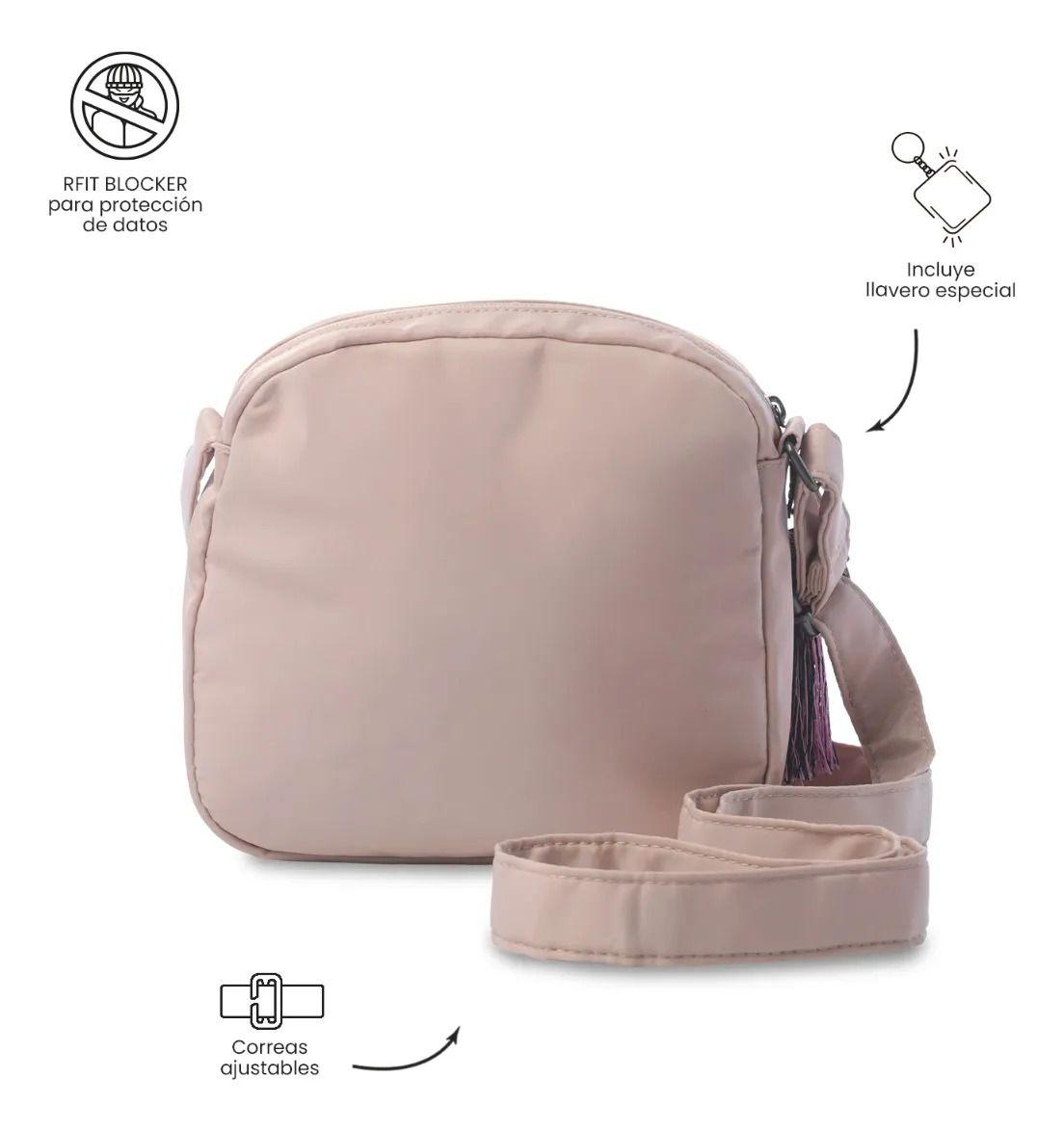 Bolso Para Mujer Corneana Tipo Crossbody Pequeño Beige-3