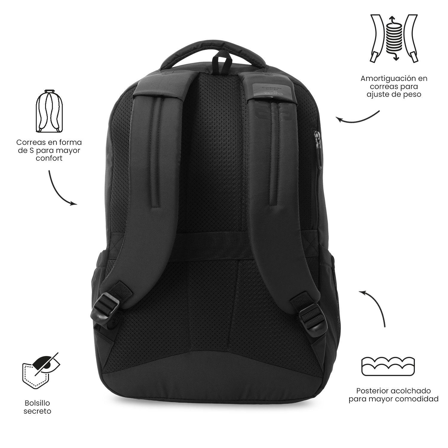 Mochila Universitario  Suspension 2.0 Porta PC 16" Negro-3