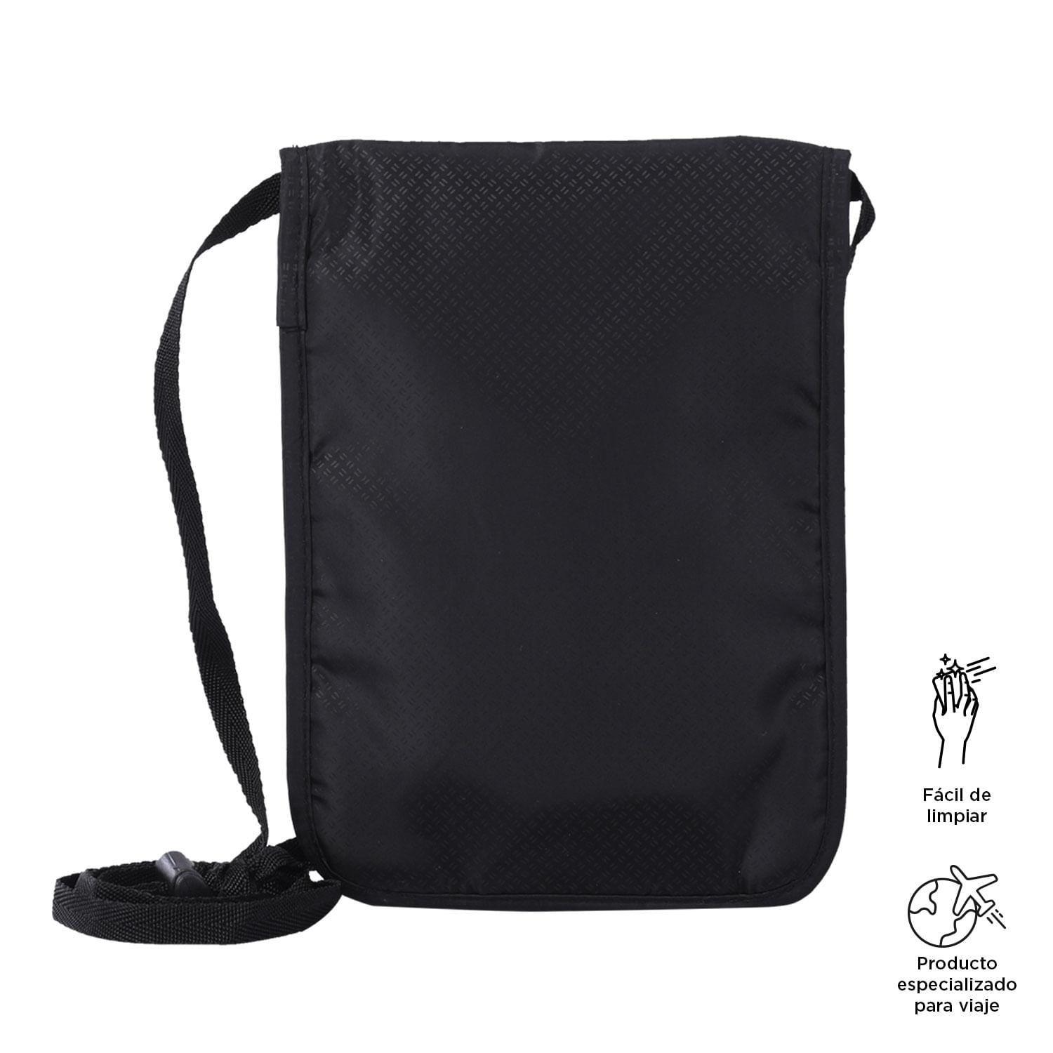 Porta Pasaporte Hang Seguridad Negro/Black-3