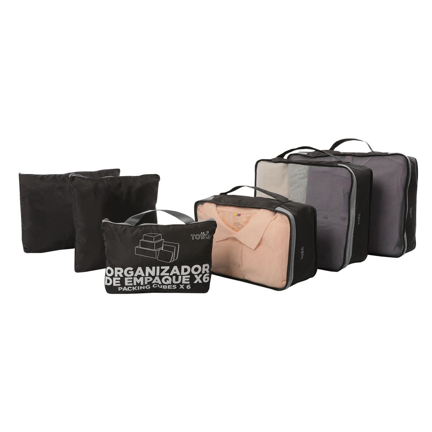 Organizador de viaje Packing cube x 6 Negro-0
