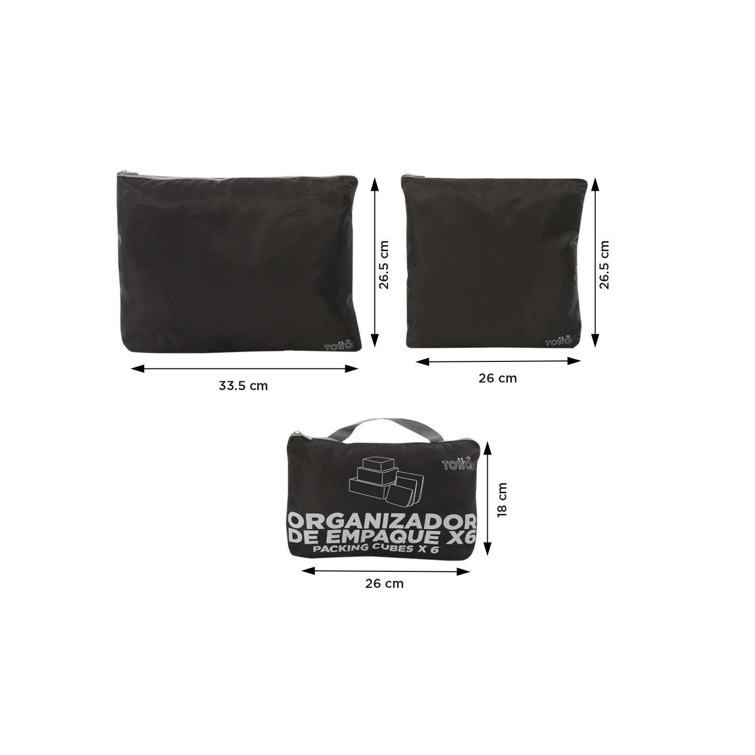 Organizador de viaje Packing cube x 6 Negro-3